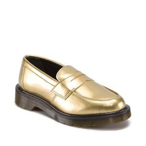 (SOLD) Dr Martens Gold Patent Leather Abby Penny Loafers